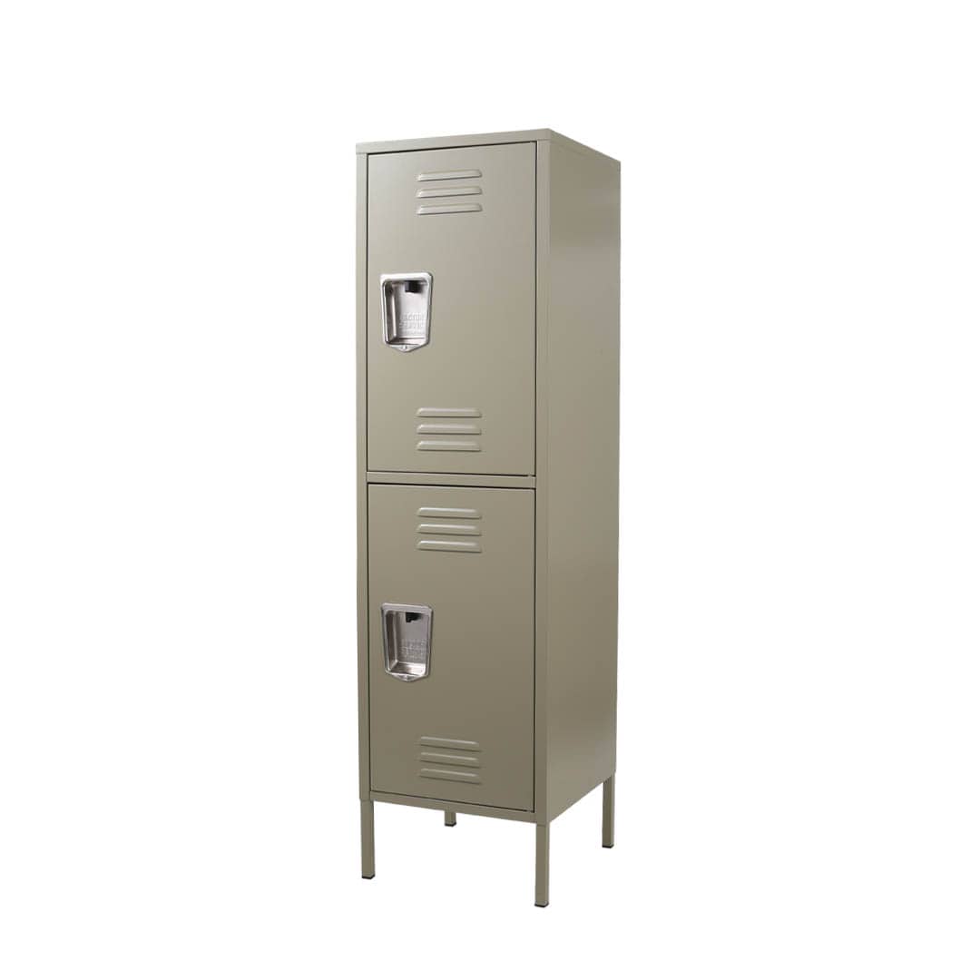 STEEL LOCKER 2DOOR MOSS GRAY