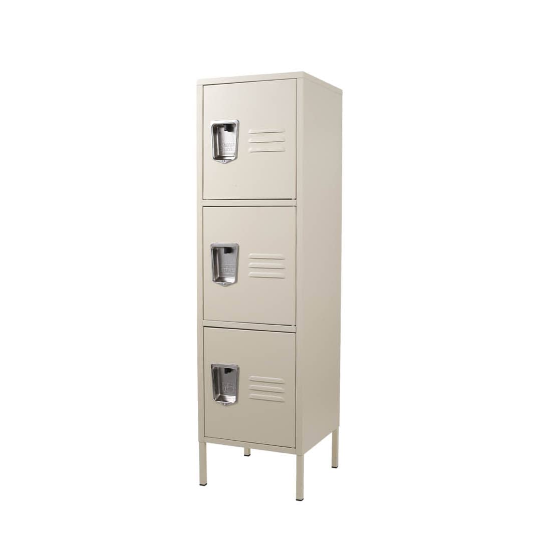 STEEL LOCKER 3DOOR IVORY
