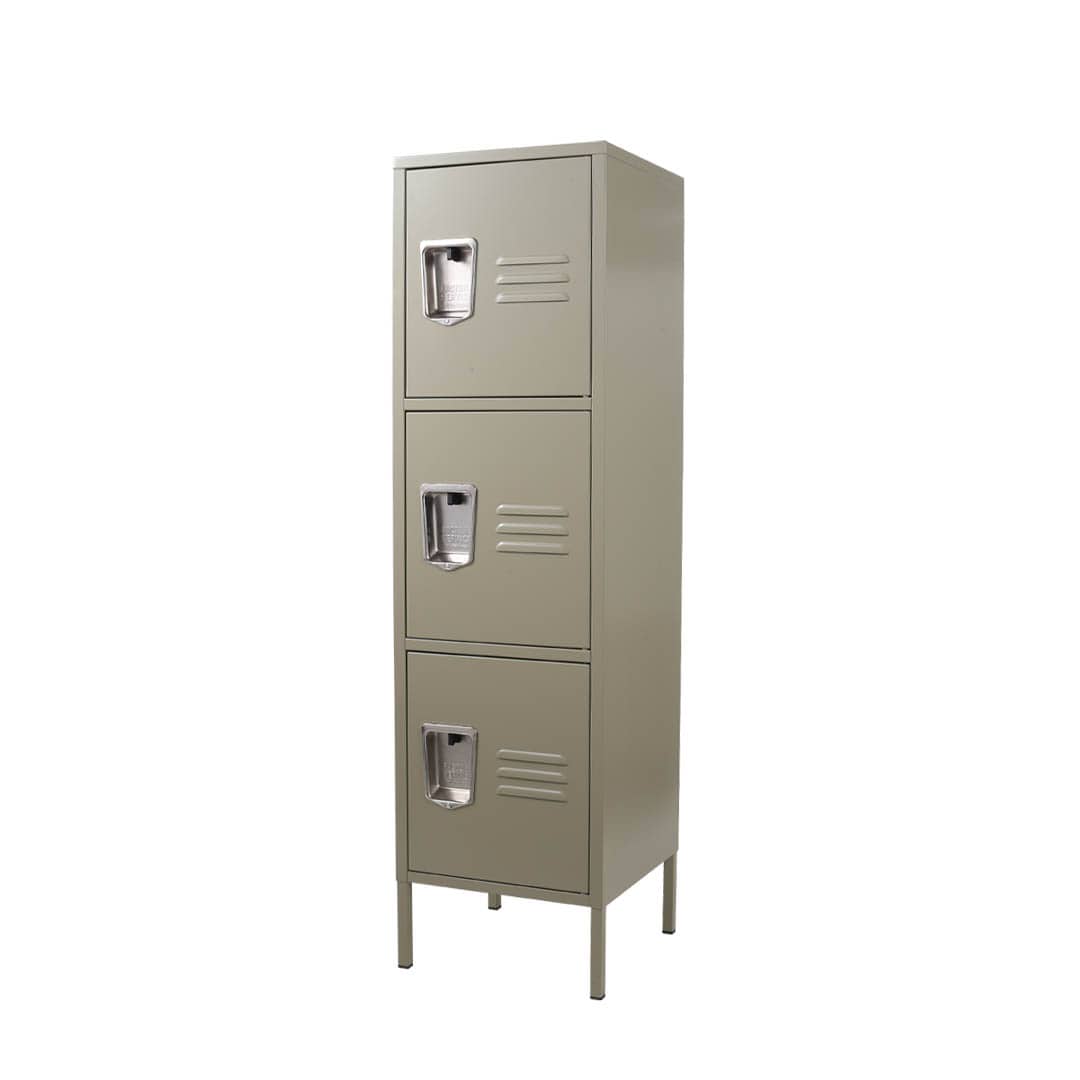 STEEL LOCKER 3DOOR MOSS GRAY