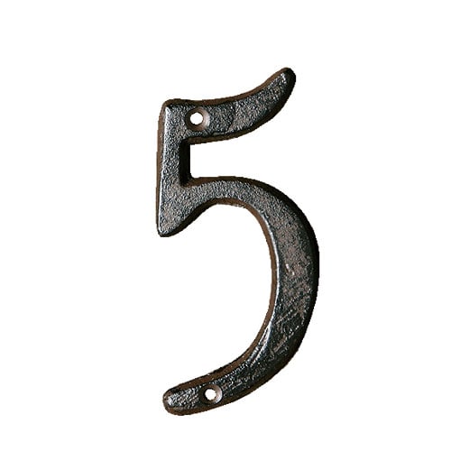 IRON NUMBER ''5'' RUSTED