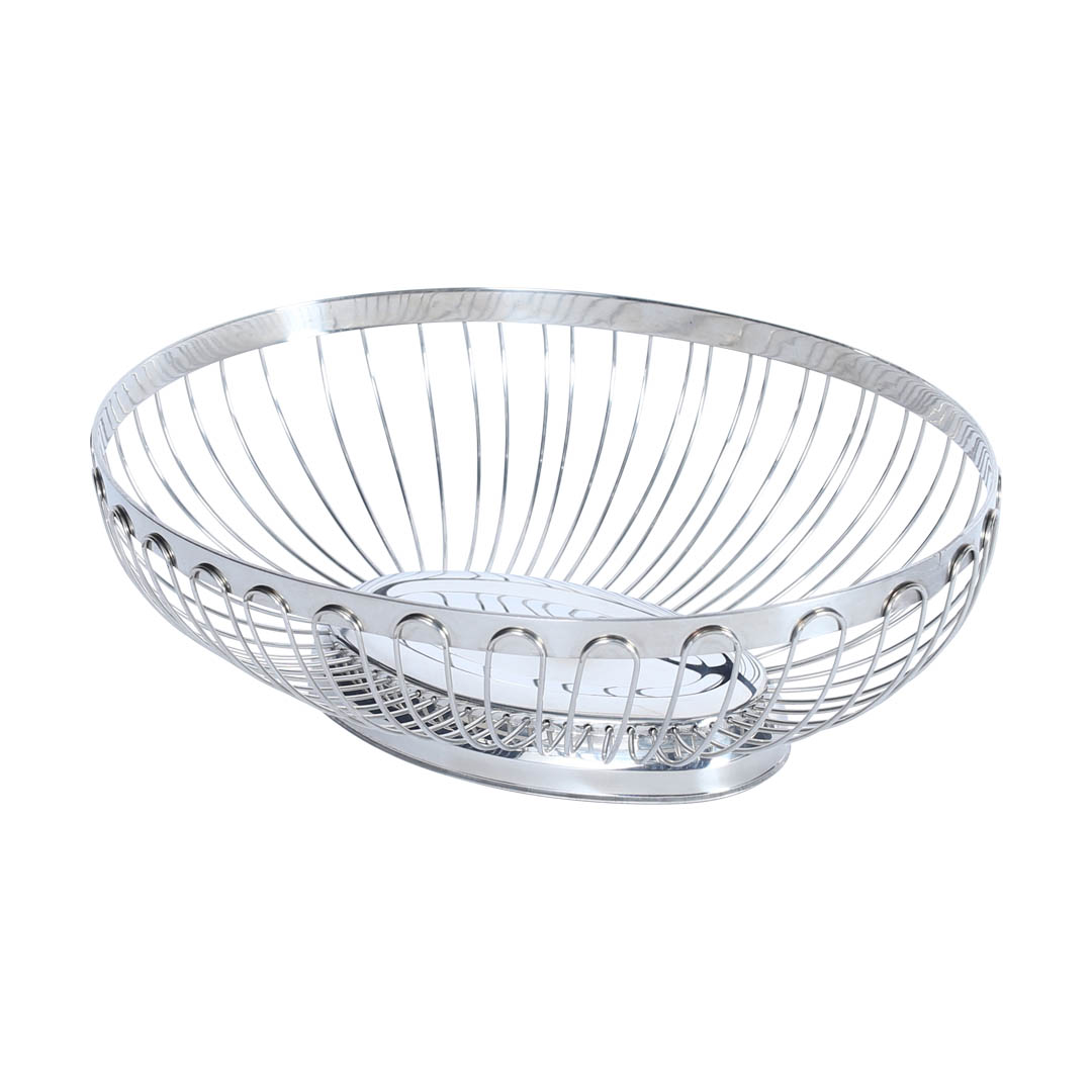 STAINLESS TABLETOP BASKET OVAL L