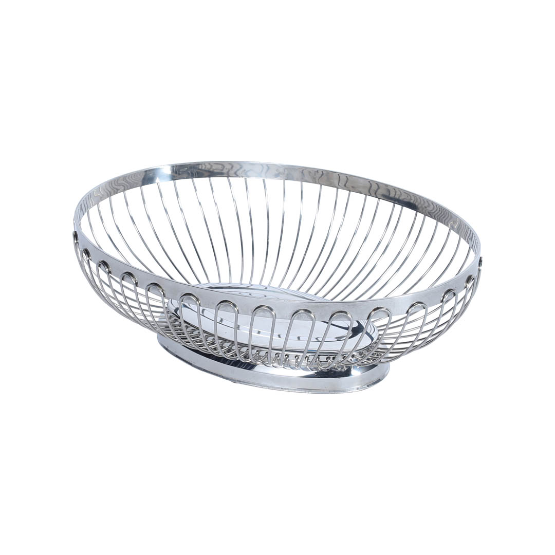 STAINLESS TABLETOP BASKET OVAL S