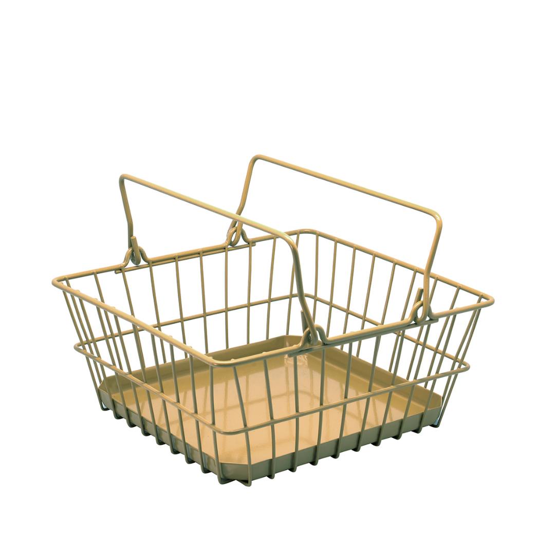 SQUARE BASKET-TRAY SAND BEIGE