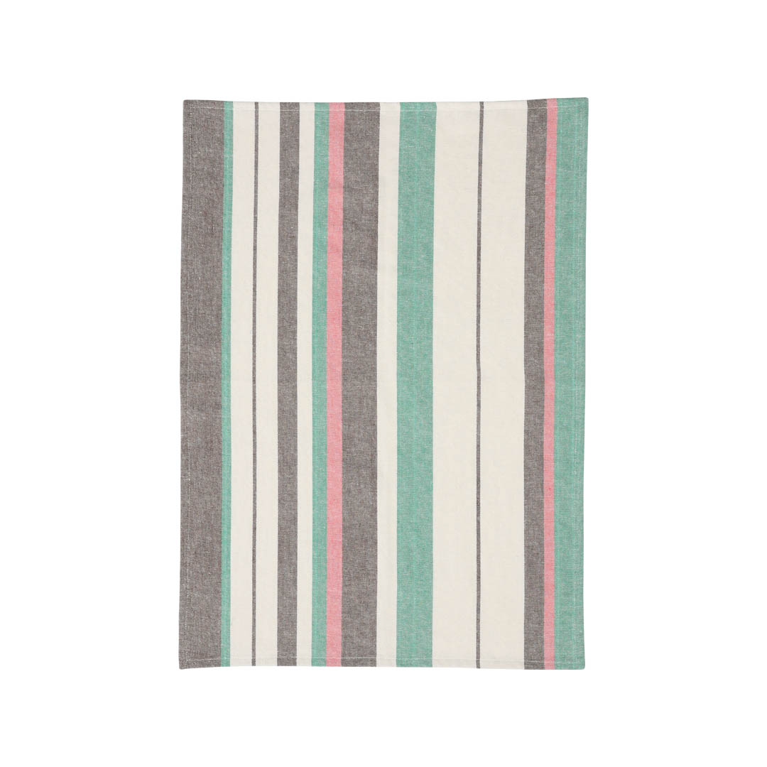 KITCHEN CLOTH STRIPY BR/GN