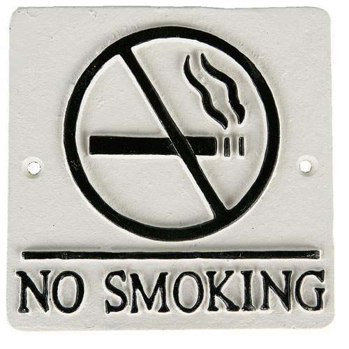 SQUARE SIGN NO SMOKING C.IVORY BASE