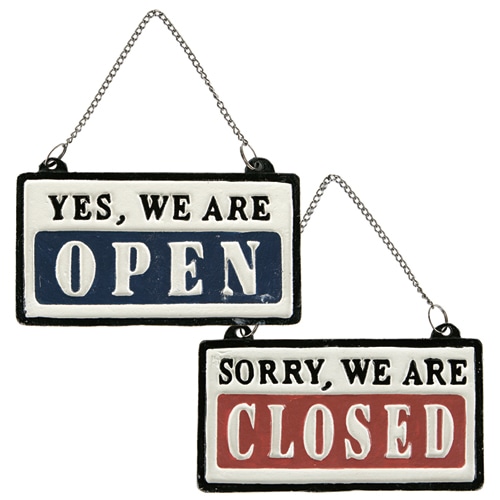 REVERSIBLE SIGN OPEN-CLOSED