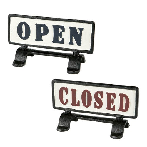 REVERSIBLE SIGN STAND OPEN-CLOSED
