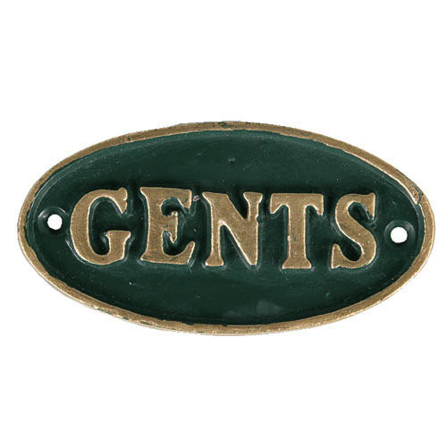 IRON OVAL SIGN GN/GD GENTS