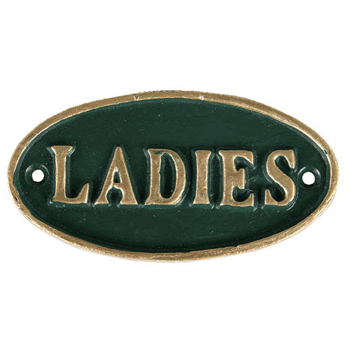 IRON OVAL SIGN GN/GD LADIES