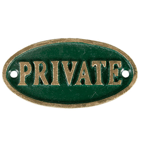 IRON OVAL SIGN GN/GD PRIVATE