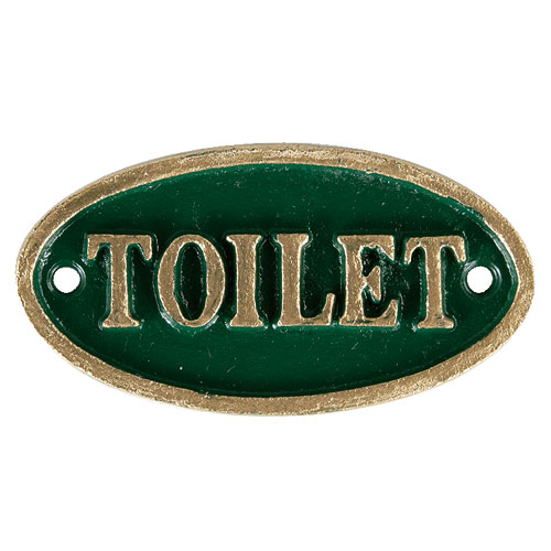 IRON OVAL SIGN GN/GD TOILET