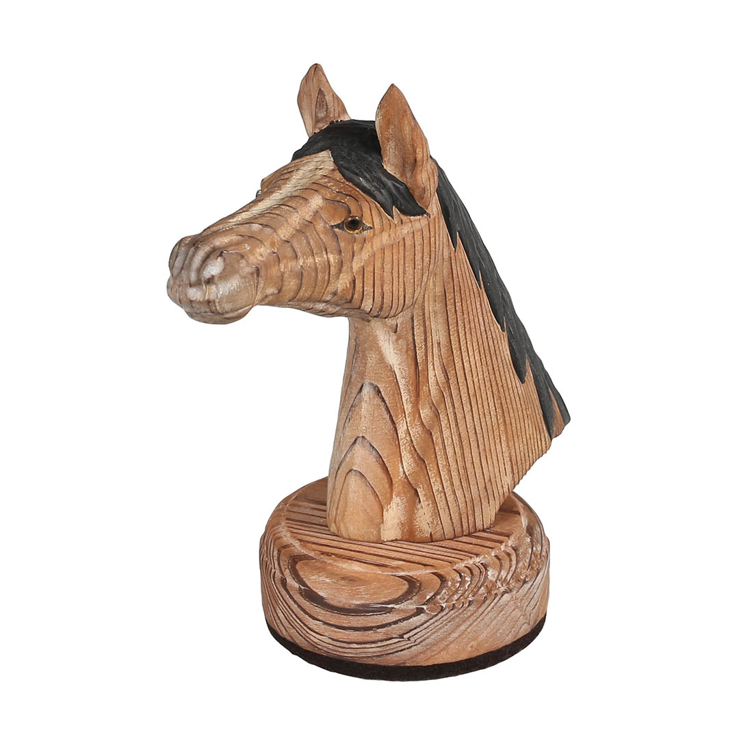 WOODEN ANIMAL HEAD HORSE