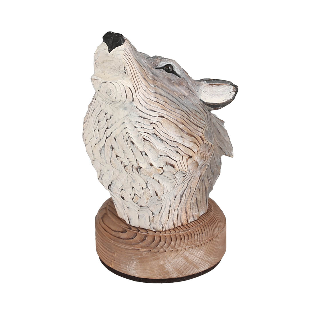 WOODEN ANIMAL HEAD WOLF