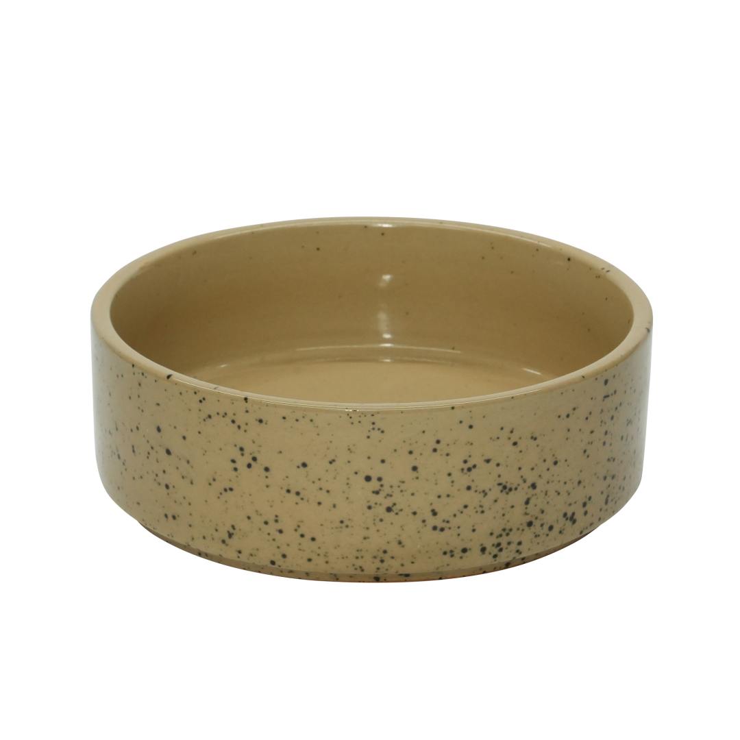 SPLATTER CERAMIC DOG BOWL M