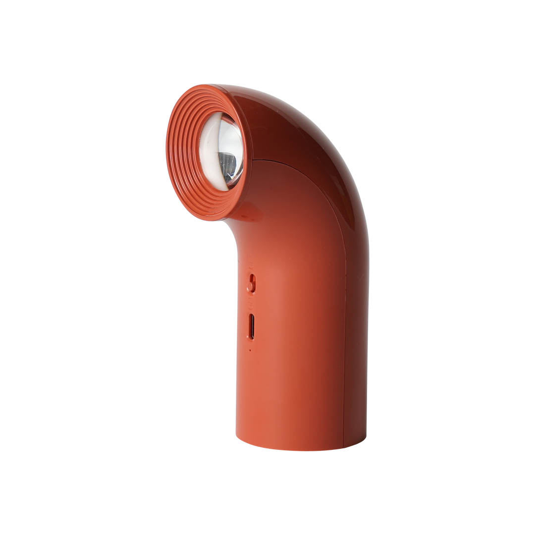 BENT TUBE LAMP CORAL RED